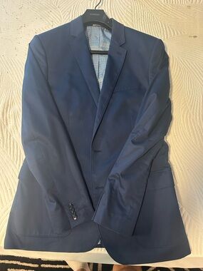 Express Photographer Men's Navy Blue Blazer, fitted, 42 Long